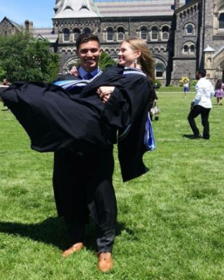 Karl Conrad with his girlfriend on the graduation day